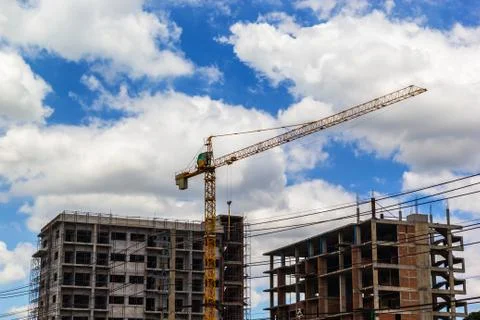 Skyscraper &amp; crane Stock Photos