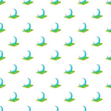 Skyscraper crescent in UAE pattern, cartoon style Stock Illustration