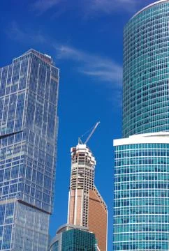 Skyscraper develop on sky background Stock Illustration