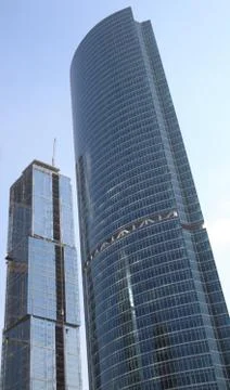 Skyscraper develop on sky background 스톡 사진