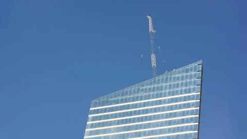 Skyscraper develop on sky background Stock Photos