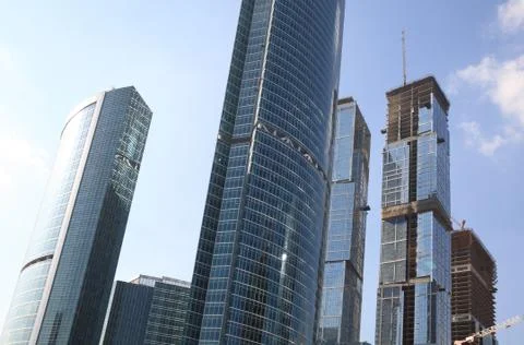 Skyscraper develop on sky background 스톡 사진