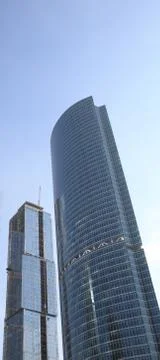 Skyscraper develop on sky background 스톡 사진