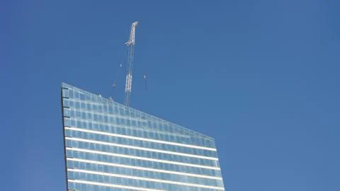 Skyscraper develop on sky background 스톡 사진