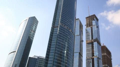 Skyscraper develop on sky background Stock Photos