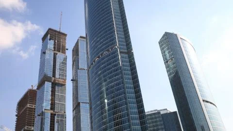 Skyscraper develop on sky background 스톡 사진