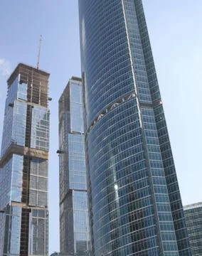 Skyscraper develop on sky background 스톡 사진