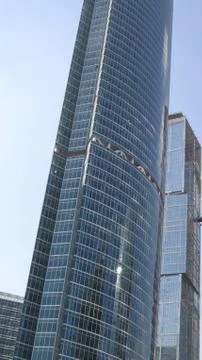 Skyscraper develop on sky background 스톡 사진