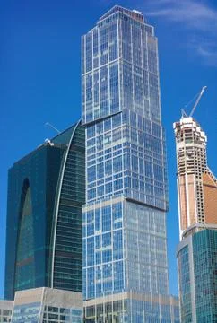 Skyscraper develop on sky background 스톡 사진