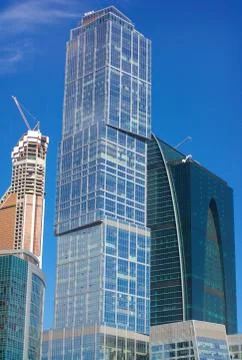 Skyscraper develop on sky background 스톡 사진