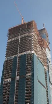 Skyscraper develop on sky background 스톡 사진