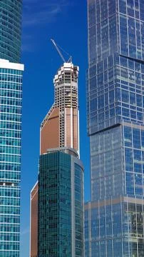 Skyscraper develop on sky background 스톡 사진