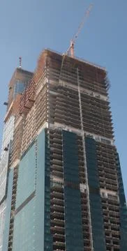 Skyscraper develop on sky background 스톡 사진