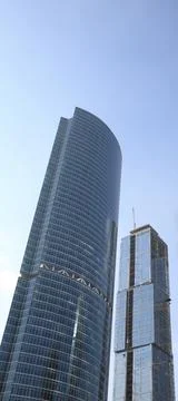 Skyscraper develop on sky background 스톡 사진