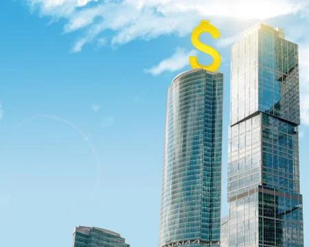 Skyscraper with dollar sign Stock Illustration