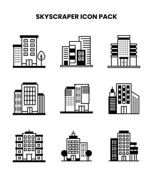 Skyscraper DuoTone Bundle Icons Pack Иллюстрация