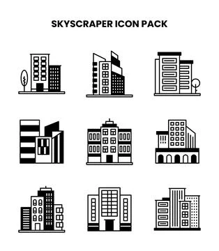 Skyscraper DuoTone Bundle Icons Pack Иллюстрация