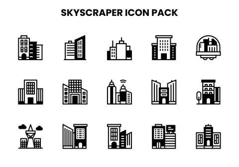 Skyscraper DuoTone Design Icons Pack Иллюстрация