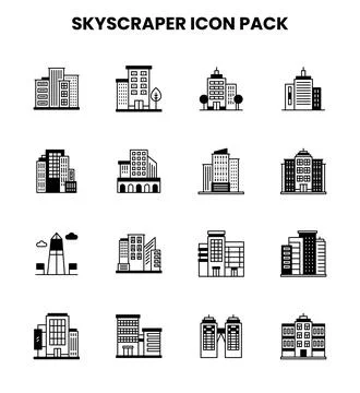 Skyscraper DuoTone Design Icons Pack イラスト素材