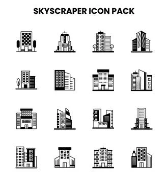 Skyscraper DuoTone Graphics Icons Pack Stock-Illustration
