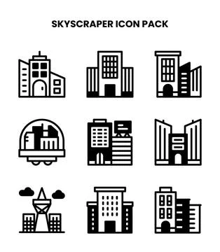Skyscraper DuoTone Graphics Icons Pack イラスト素材