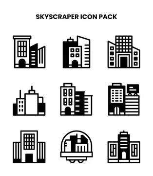 Skyscraper DuoTone Icons Pack Illustrazione stock