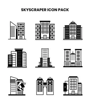 Skyscraper DuoTone Scalable Icons Pack Иллюстрация
