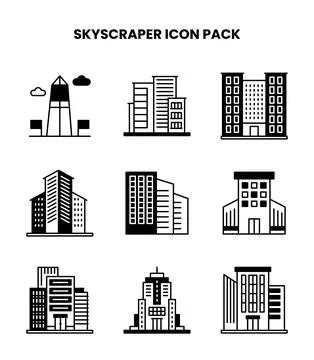 Skyscraper DuoTone Scalable Icons Pack Stock-Illustration