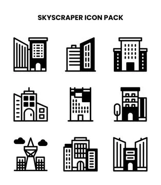 Skyscraper DuoTone Scalable Icons Pack Stock-Illustration