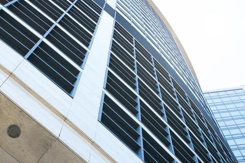 Skyscraper facade frame foreshortening from below basic part of building glas 스톡 사진