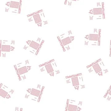 Skyscraper fire test glyph seamless pattern Illustrazione stock