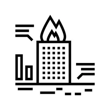 Skyscraper fire test line icon vector illustration Ilustración de archivo