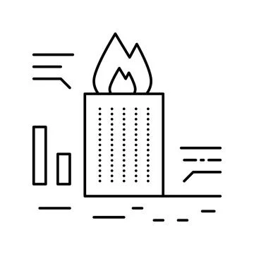 Skyscraper fire test line icon vector illustration Ilustración de archivo