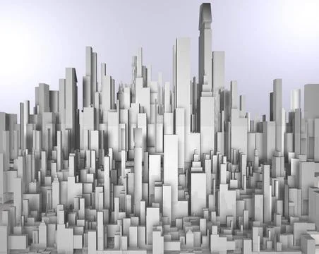 Skyscraper Frontal 3d image of abstract white skyscraper Copyright: xZoona... Stock Photos