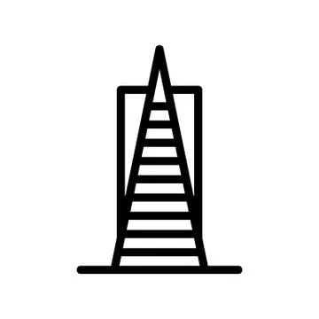 The skyscraper of the future icon vector outline illustration Stock Illustration