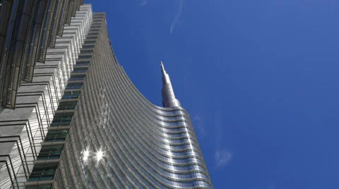 Skyscraper Garibaldi sun on blu sky timelapse Stock Footage 39952845