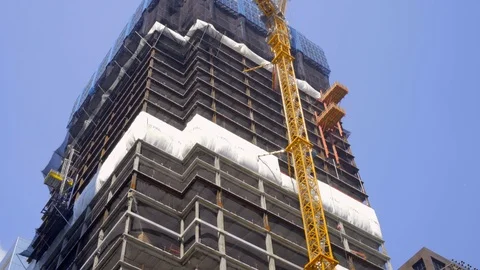 Skyscraper High Rise Building Under Construction Stock Footage 101344599