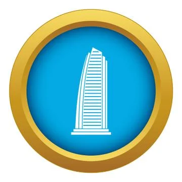 Skyscraper icon blue isolated Ilustración de archivo