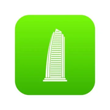 Skyscraper icon digital green Ilustración de archivo