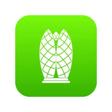 Skyscraper icon digital green Ilustración de archivo