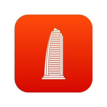 Skyscraper icon digital red Ilustración de archivo