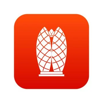 Skyscraper icon digital red Ilustración de archivo