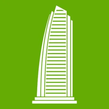 Skyscraper icon green Ilustración de archivo
