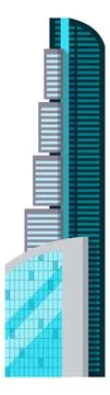 Skyscraper icon. High glass tower. City building Ilustración de archivo