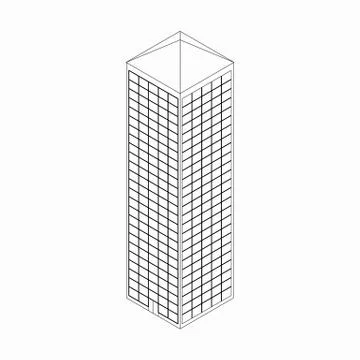 Skyscraper icon, isometric 3d style Stock Illustration