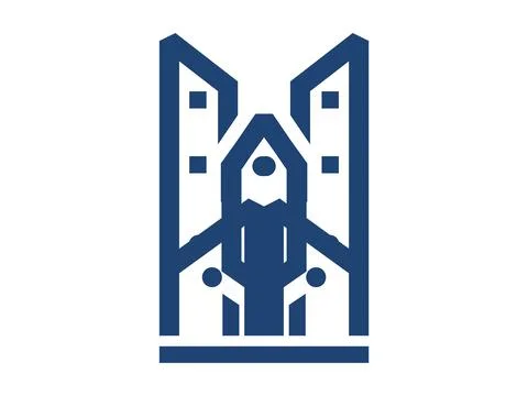Skyscraper Icon, Modern Highrise Building Illustration for Urban Architectu.. Stock Illustration