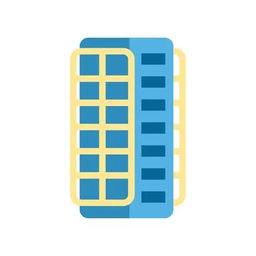 Skyscraper icon representing apartment city building architecture Ilustración de archivo