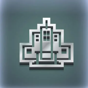 Skyscraper icon symbol. 3D style. Trendy, modern design with space for your text Stock Illustration
