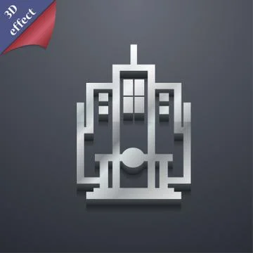 Skyscraper icon symbol. 3D style. Trendy, modern design with space for your text Stock Illustration