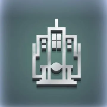 Skyscraper icon symbol. 3D style. Trendy, modern design with space for your text Stock Illustration